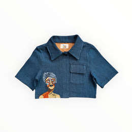 Majesté Mélanine Cropped Shirt (Blue)