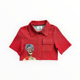 Majesté Mélanine Cropped Shirt (Red)